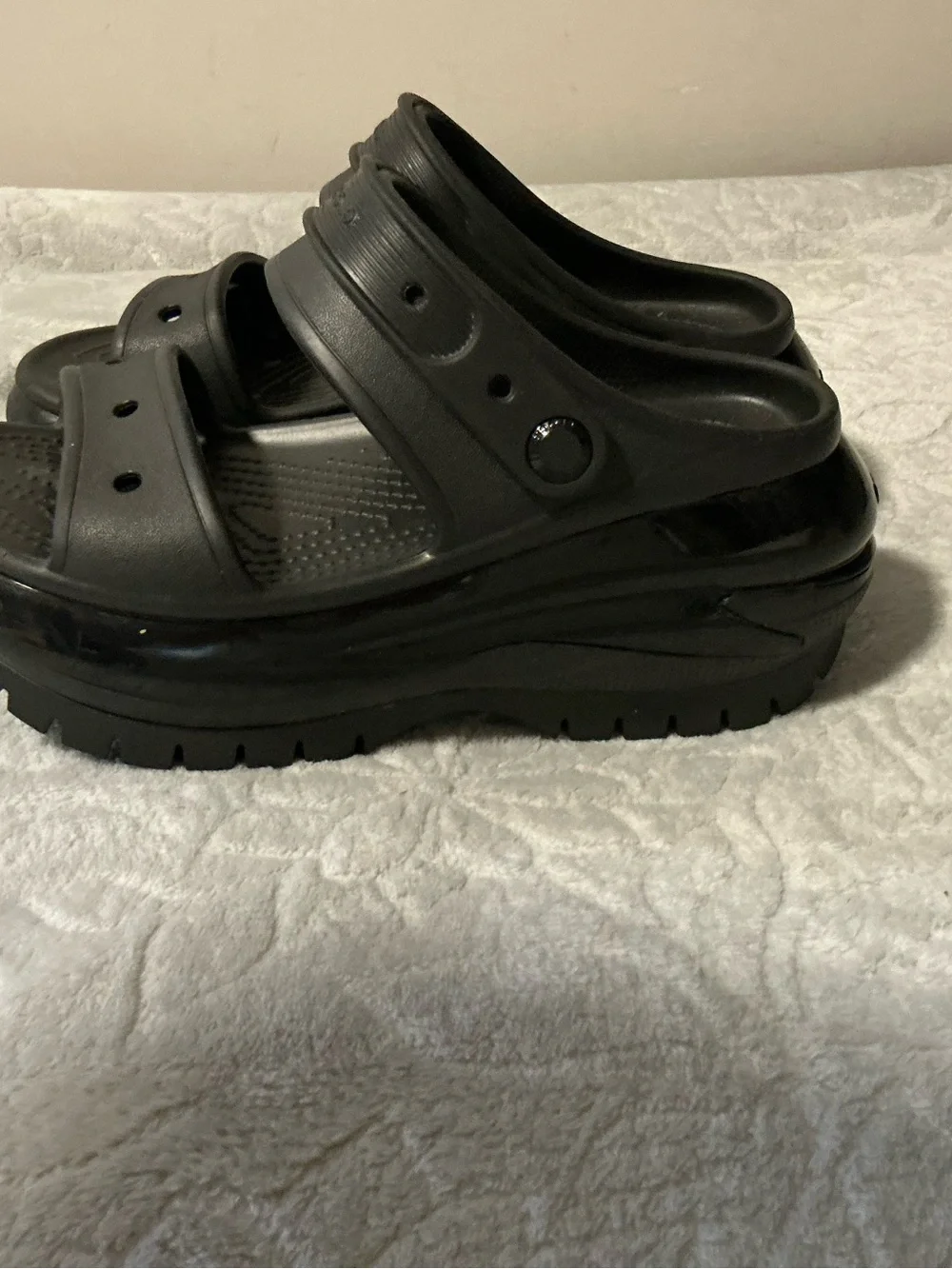 CROCS Women's Black Platform Slide Sandals